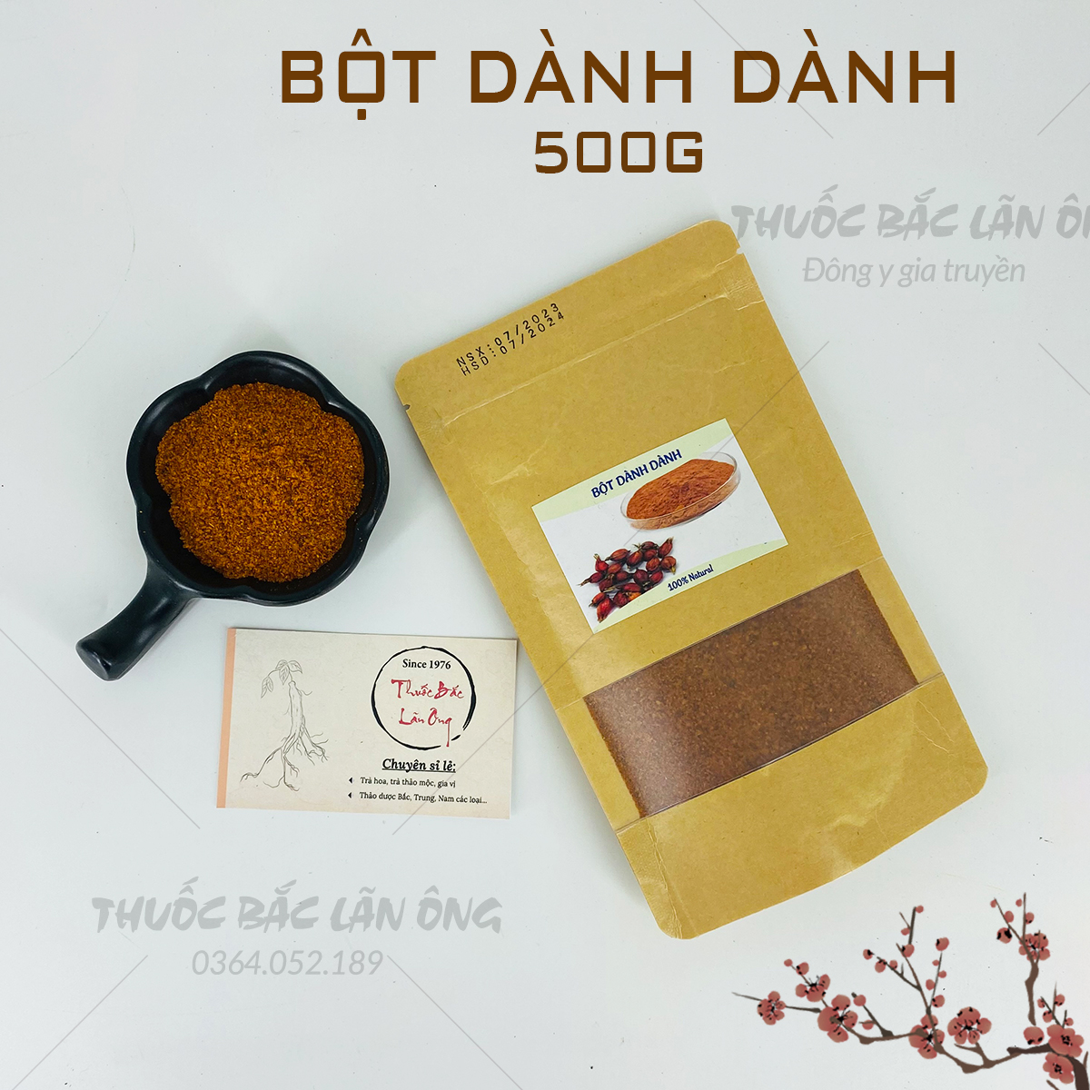 Bột dành dành nguyên chất 500g