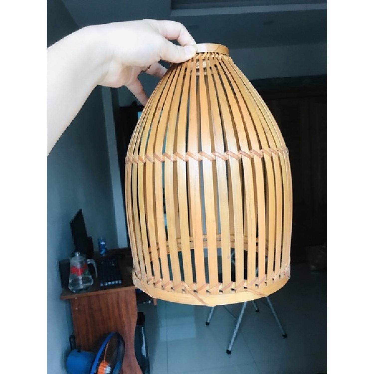Chao đèn mây tre thả trần nhiều mẫu lh 0978945425