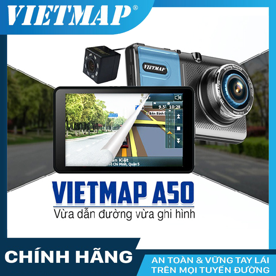 Camera hành trình dẫn đường Vietmap A50 khuyến mại thẻ nhớ 32GB Class 10