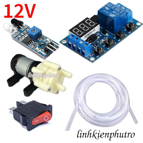 Combo tự làm máy phun nước tự động v2 12v