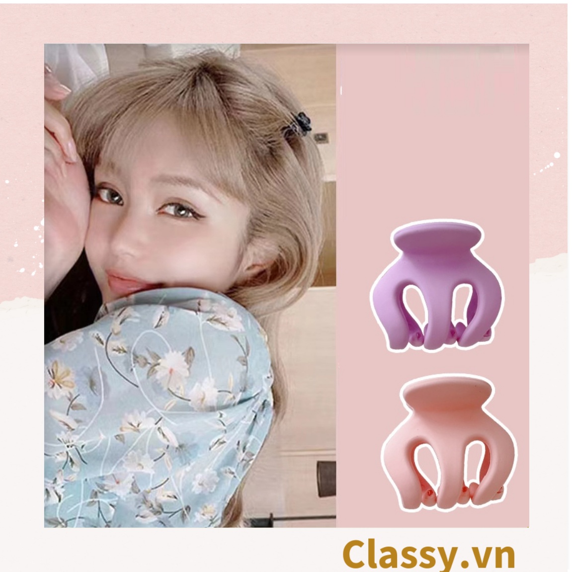 Classy Combo 10 kẹp càng cua, kẹp tóc nữ nhiều màu basic PK1628