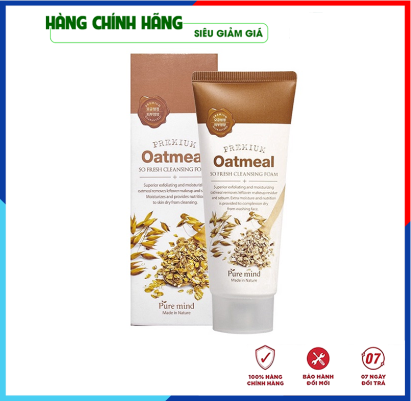 [Rẻ Vô Địch- Hàng Nhập Khẩu Hàn Quốc] Sữa rửa mặt trắng da và làm sạch chiết xuất lúa mạch Pure Mind Hàn Quốc 100ml giá rẻ