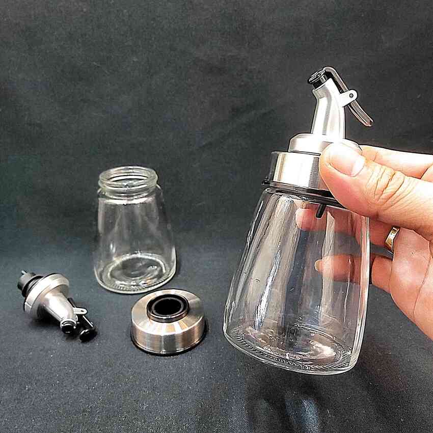 Chai Đựng Dầu Ăn Có Vòi 180ML đáy bẹt chống ngã – Chai Đựng Nước Chấm – Bình Đựng Dầu Ăn Thủy Tinh - Chai Đựng Nước Mắm