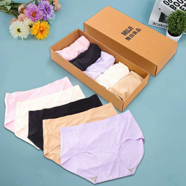 Hộp 5 quần lót nữ muji nhật chất su đúc - quần muji đúc