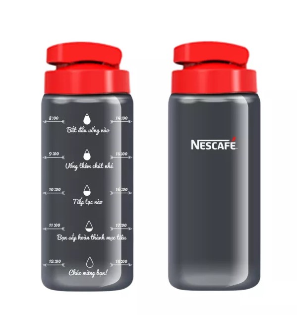 Bình nước water reminder 700ml nhựa duy tân hàng km nescafe