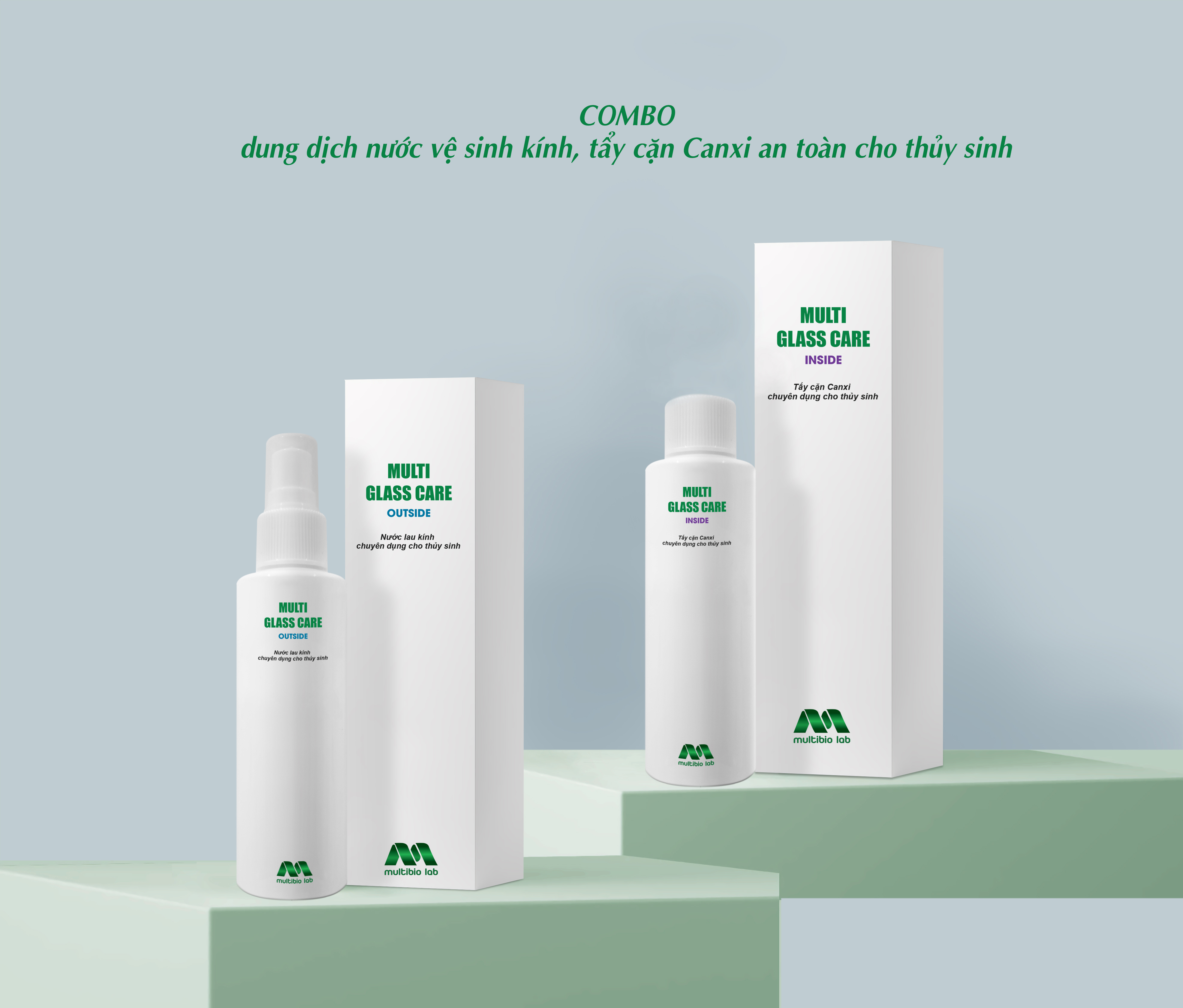 Combo Dung Dịch Tẩy Cặn Canxi Multi Glasscare inside/outside - Tẩy Cặn Canxi Bể Cá