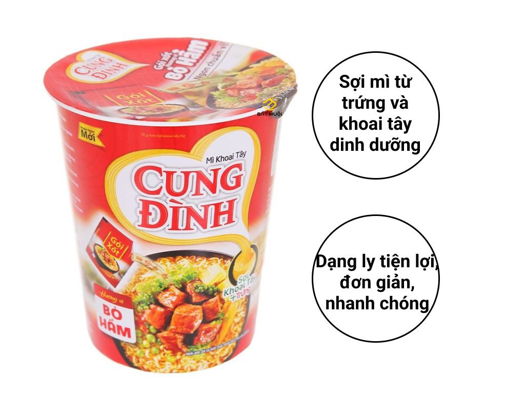 Mì khoai tây cung đình bò hầm 65g - bat muoi
