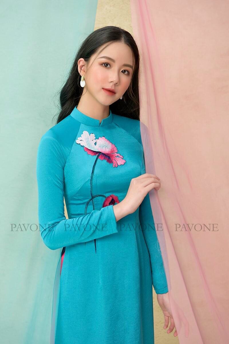 Vải áo dài bông thêu LH219