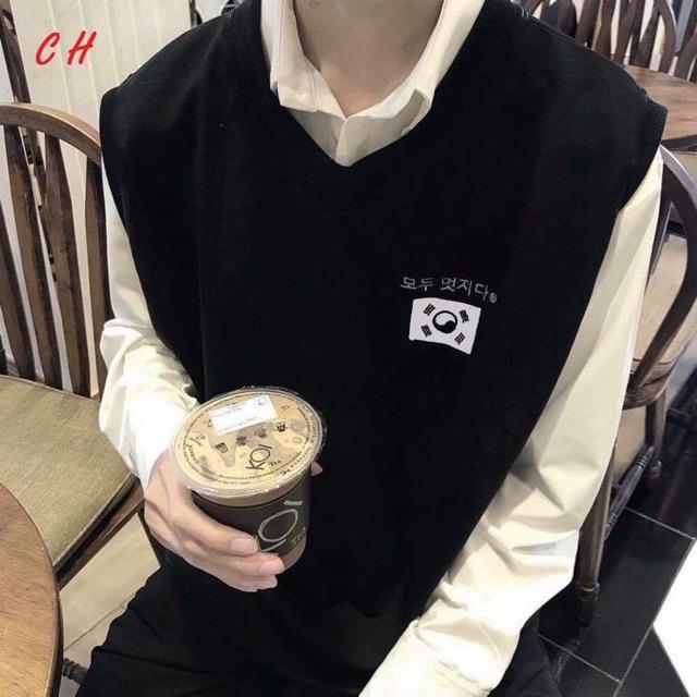 Sét áo gile cờ hàn kèm áo sơ mi COH0919