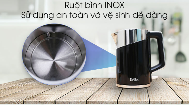 Bình siêu tốc Delites 1.7 lít ST17DB01 Đen