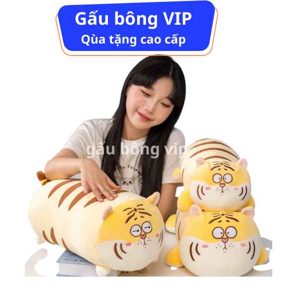 Gấu Bông Con Hổ Mặt Ngáo Vàng Gấu Bông VIP TPHCM, Thú Nhồi Bông Con Hổ, Gấu Bông Con Cọp, Thú Bông Con Cọp Vàng Cute Dễ Thương Qùa Tặng Cao Cấp