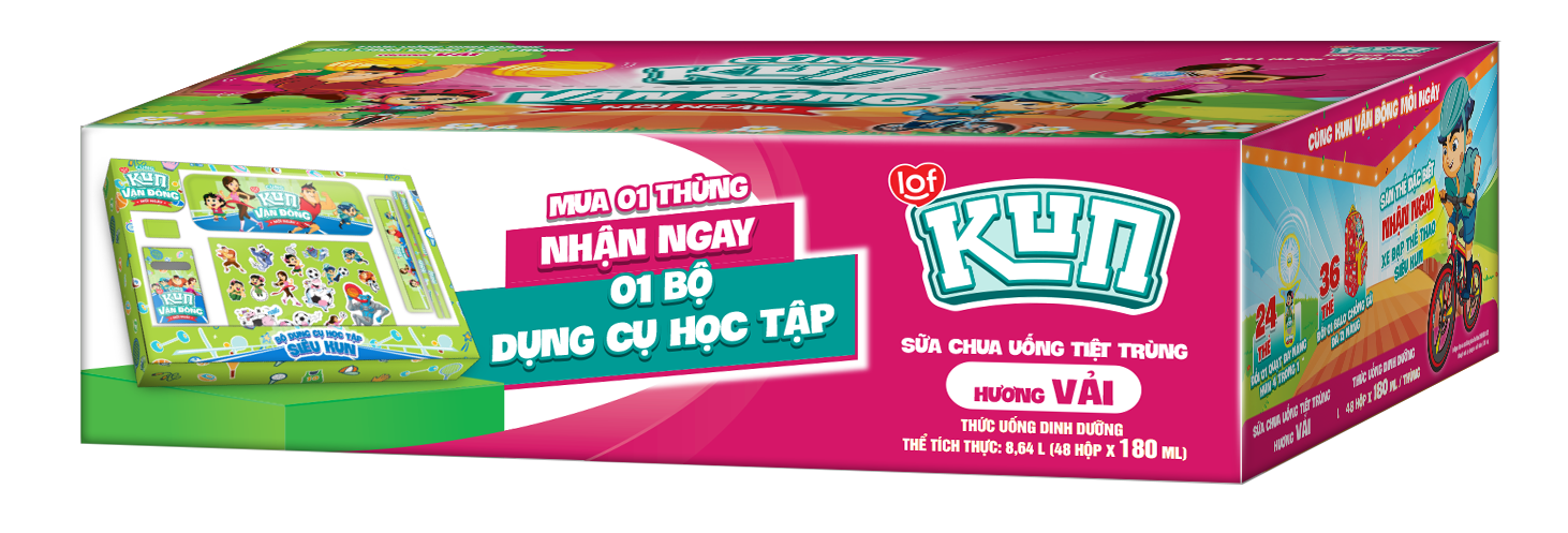 Thùng 48 hộp Sữa Chua Uống Kun 180ml