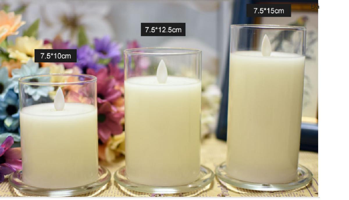 Nến cốc thủy tinh-đèn cầy thủy tinh chạy pin