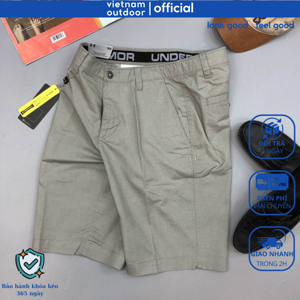 Quần Đùi Nam UDAM Quần Short Kaki Dày Mềm Thoáng Mát VIETNAMOUTDOOR
