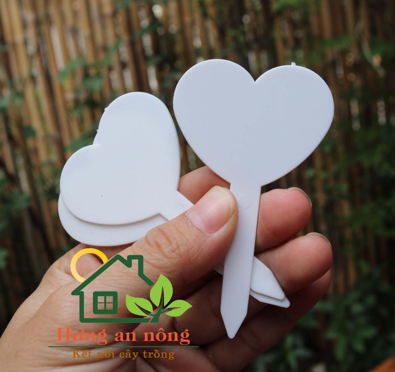 Sét 50 thẻ cắm name tag hình trái tim nhựa PP cao cấp dùng ghi nhớ tên giống cây size 4.6x8.2cm ( xem trong mô tả )