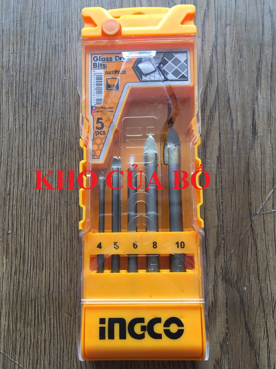 Bộ 5 mũi khoan kiếng ingco AKD7058