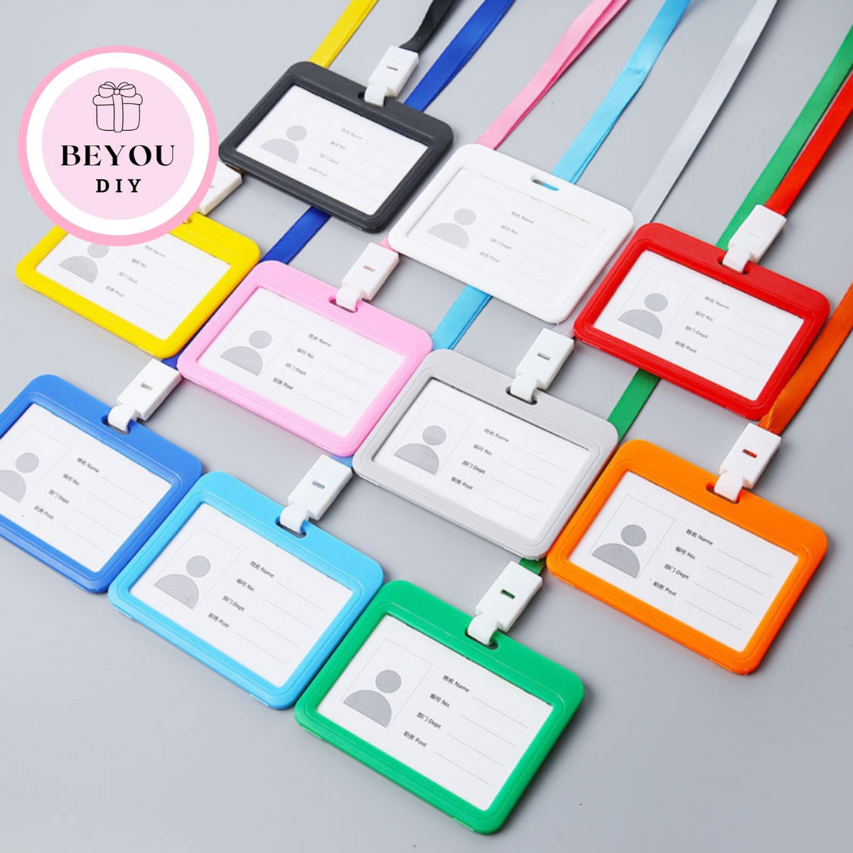 Dây Đeo Thẻ Học Sinh Dây Đeo Thẻ Ngang Cho Nhân Viên Văn Phòng, Combo Dây Đeo + Bao Đựng Thẻ - BEYOU