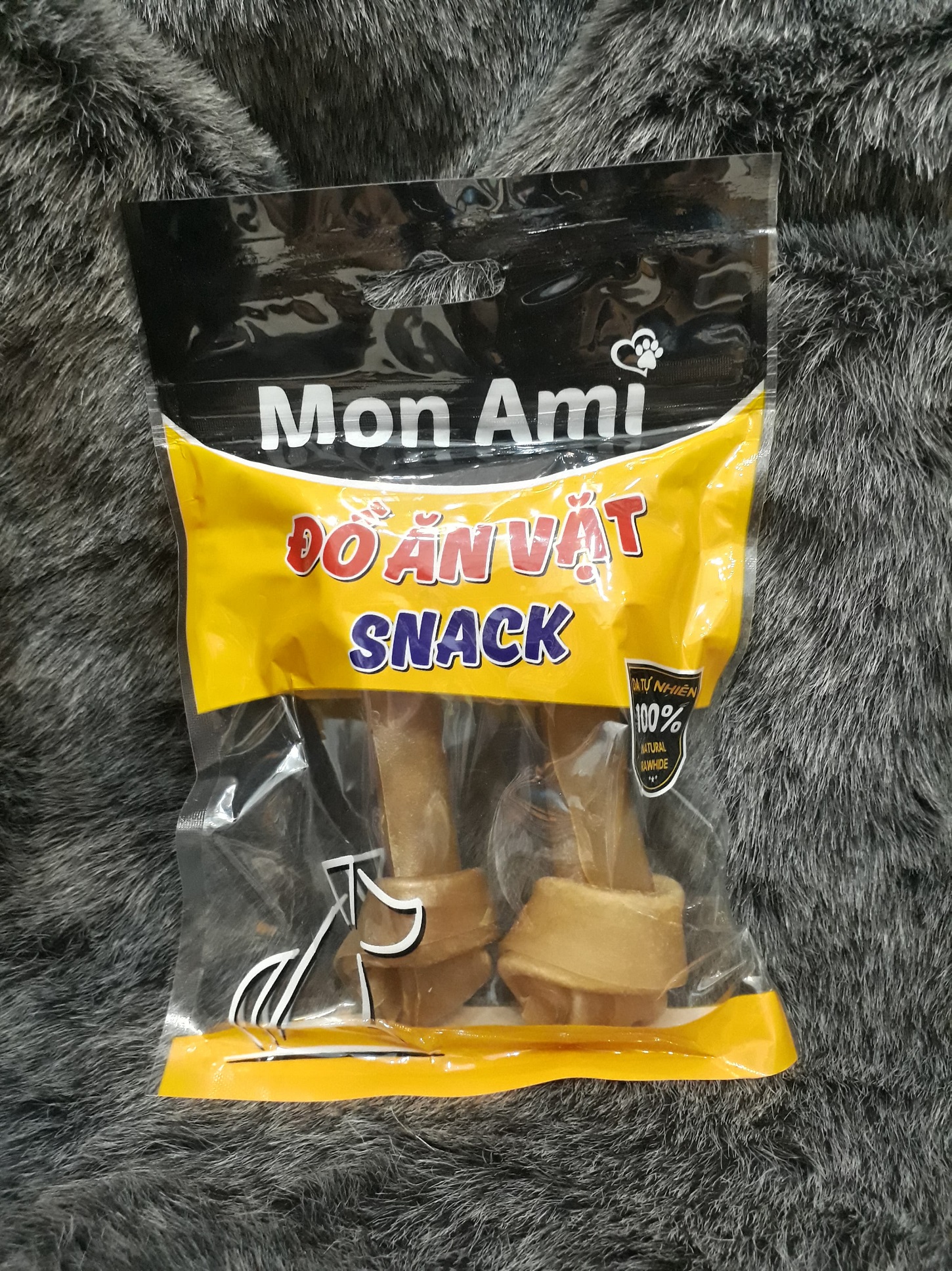 Que gặm Xương gặm da bò Mon Ami size 12,5cm cho chó