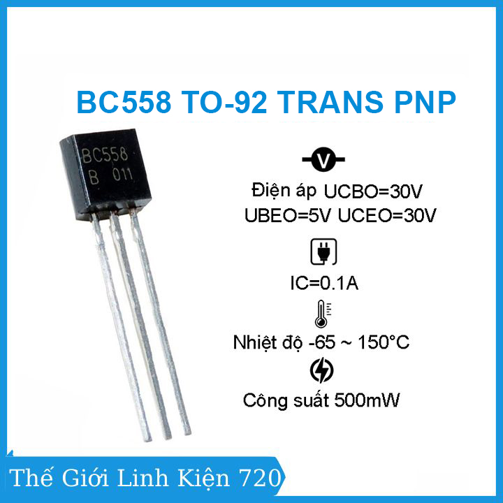 Bộ 10 ic bc558 to-92 trans pnp 0.1a 30v
