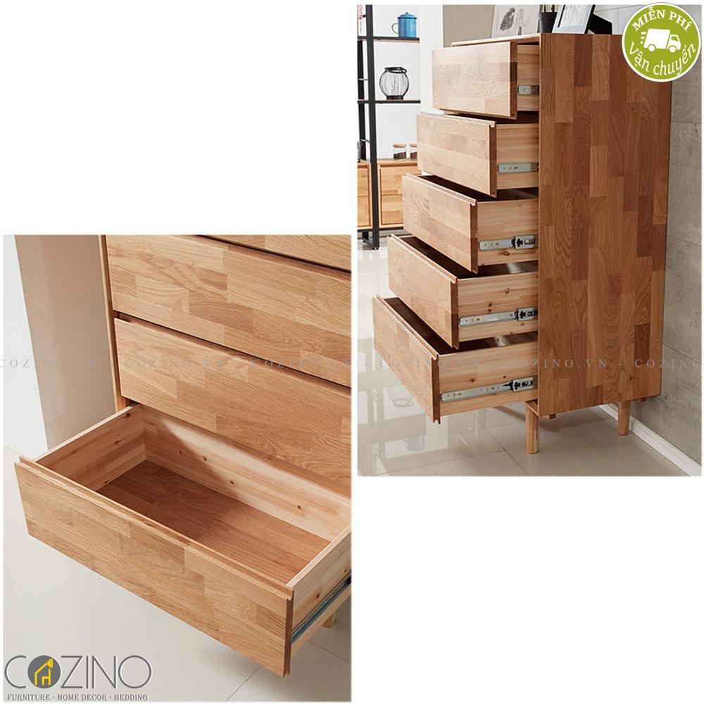 Tủ ngăn kéo Calla 5 hộc gỗ cao su