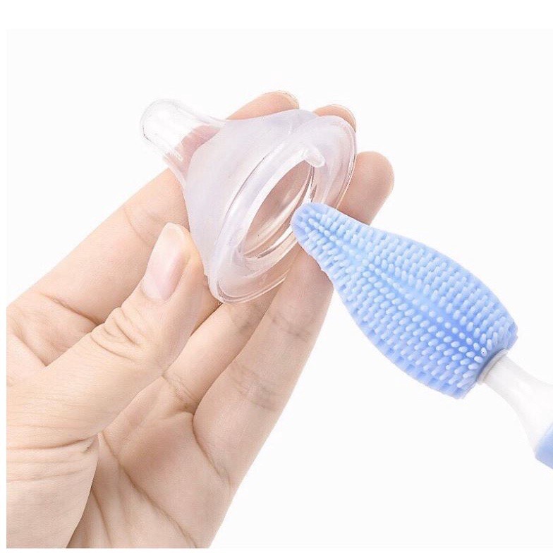 Cọ bình sữa và núm ti silicon cao cấp bộ 2 chi tiết