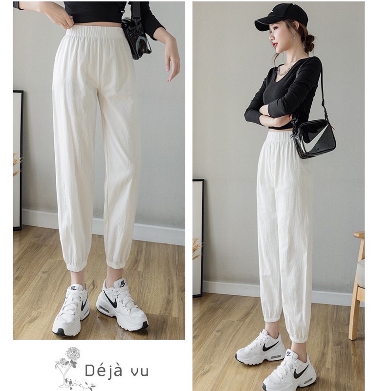 Quần đũi nữ  dài cạp chun bo gấu