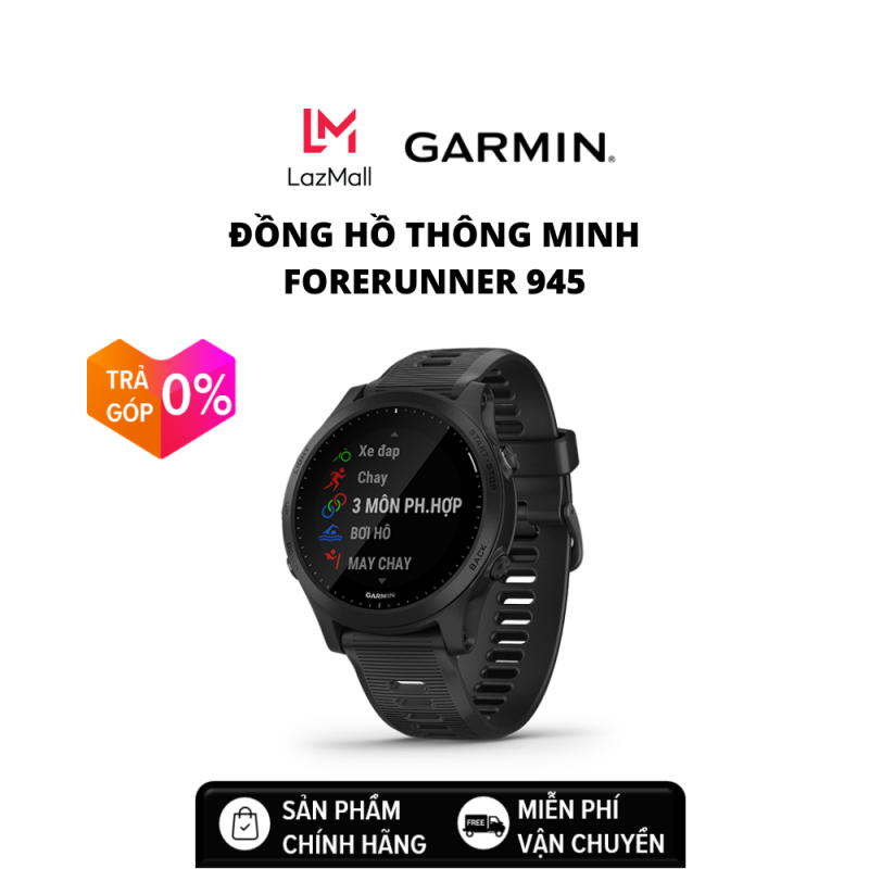 [Trả góp 0%]Đồng hồ thông minh Garmin Forerunner 945- Hàng chính hãng - Bảo hành 12 tháng