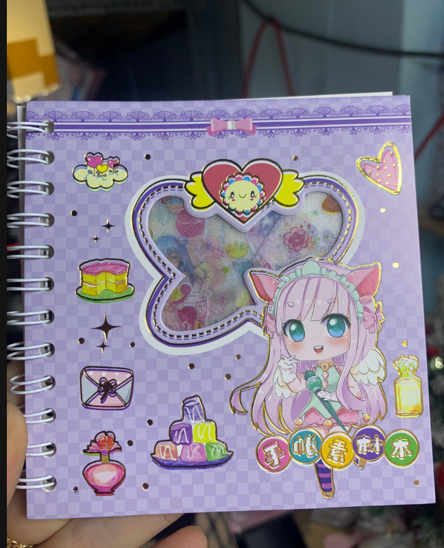 10 tấm sticker dán trang trí dạng sổ lò xo dễ thương