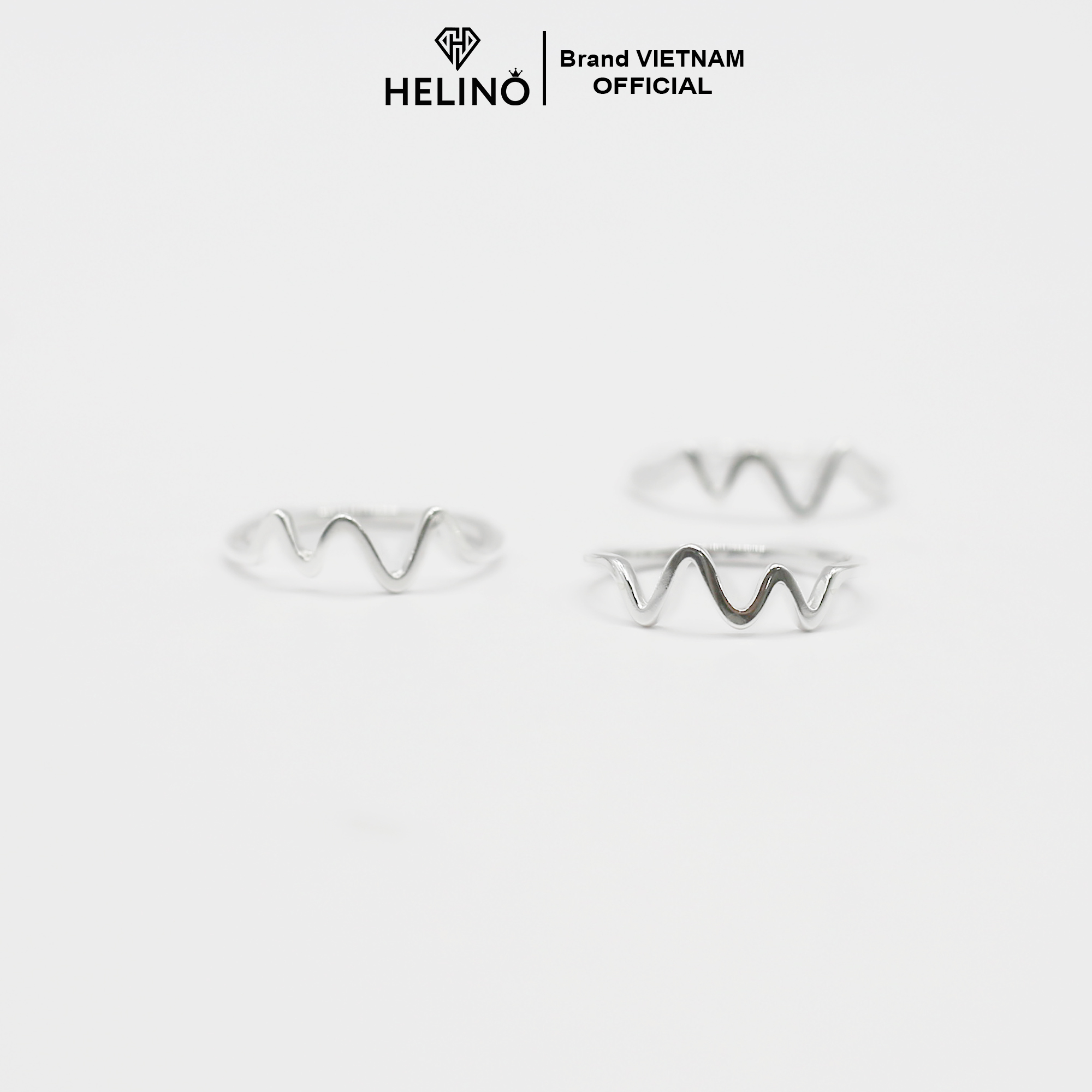 Nhẫn bạc HELINO, nhẫn nhịp tim trơn basic cá tính N11