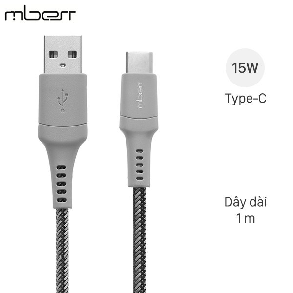 Cáp Type C 1m Mbest DS462G-WB Xám ( Likenew )