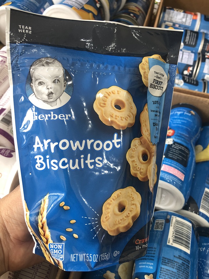 Bánh quy gerber Graduates Arrowroot Cookies 155gr