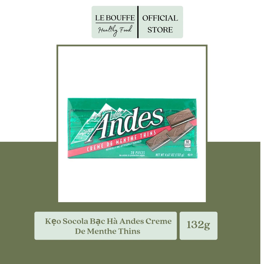 Kẹo Socola Andes Peppermint Crunch Thins Các Vị 132g (Product From America)