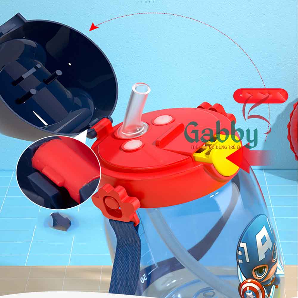 BÌNH NƯỚC 350ML (Hình Captain/ Spiderman/ Mickey/ Minnie/ Sofia/ Super Wings)