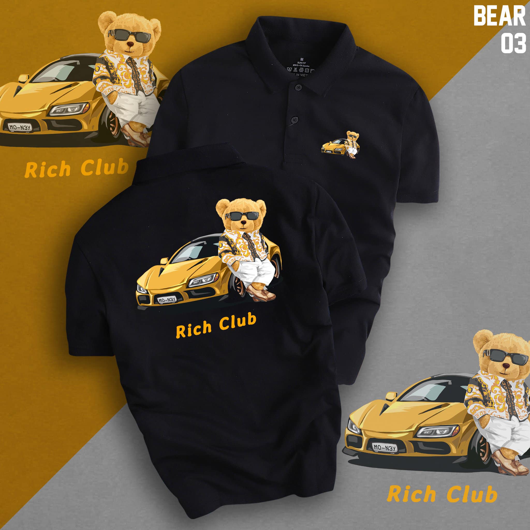 Áo thun cổ trụ cổ bâu polo rich club