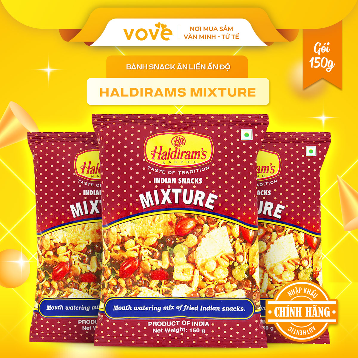 Snack HALDIRAMS Mixture gói 150gr [VOVEDACSAN]