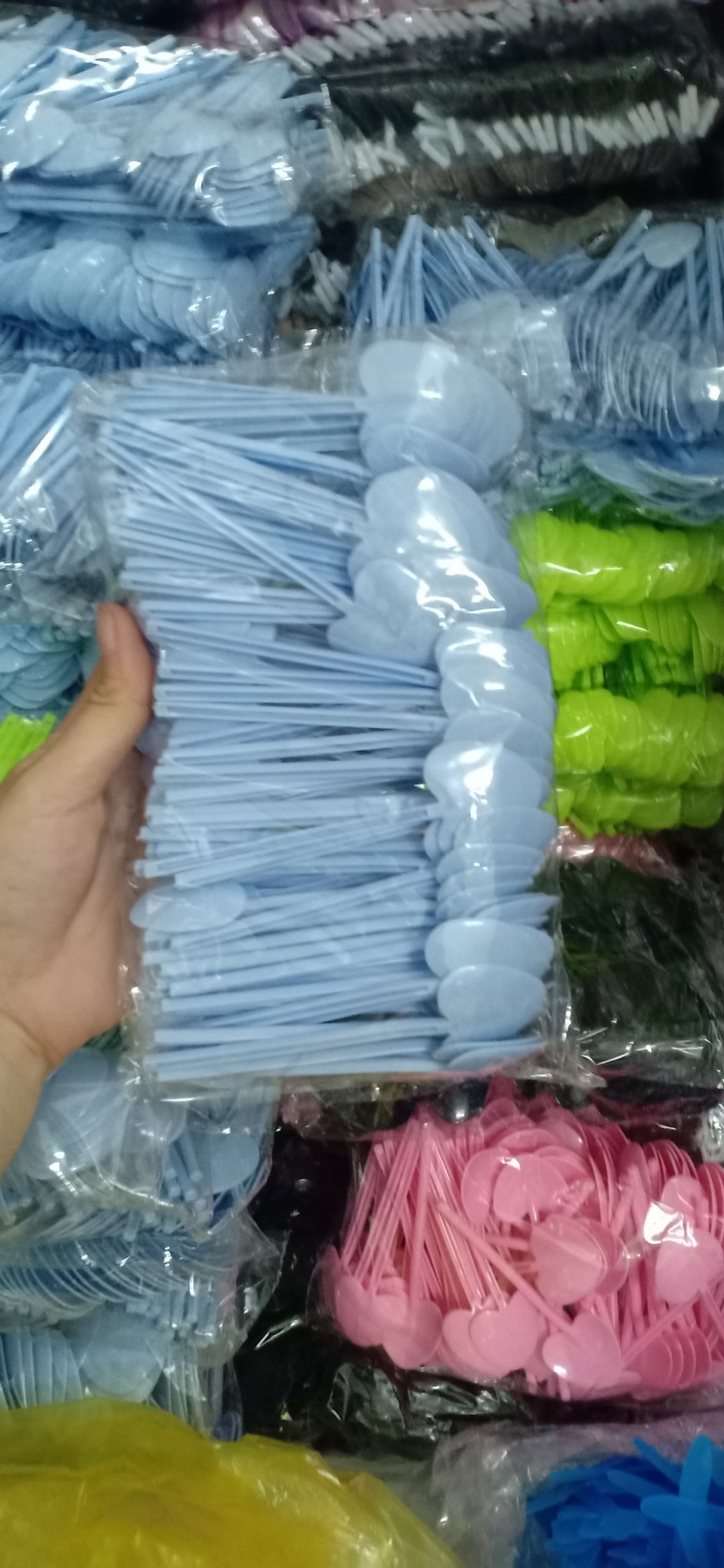 Combo 100 xẻng tim múc bột, múc kem (hồng)