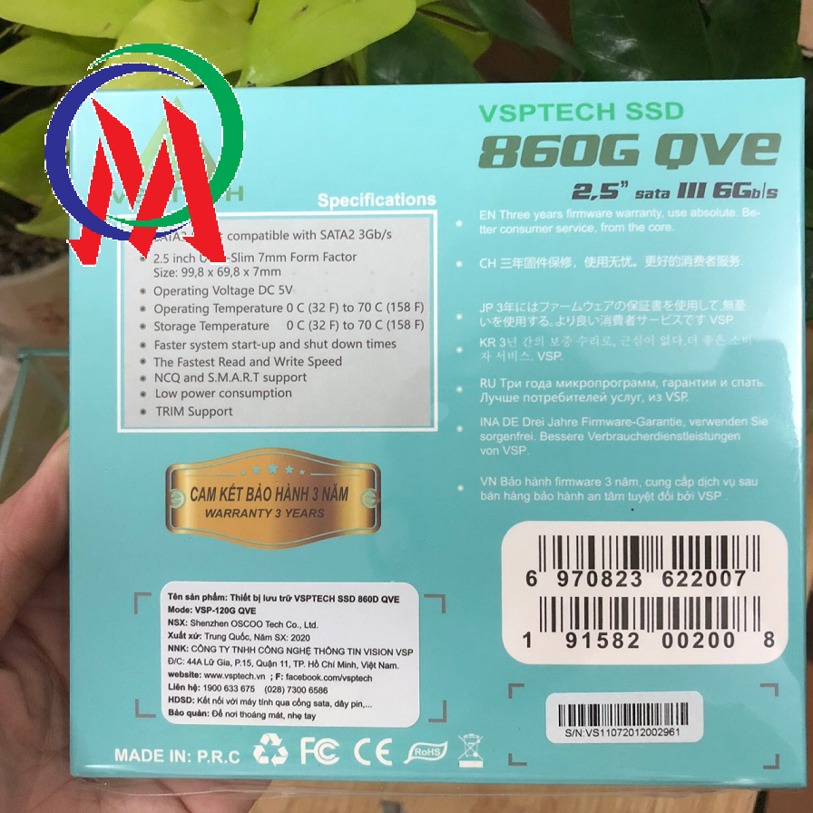 [HCM]Ổ cứng SSD VSPTECH 120G (860G QVE) – Bảo hành 36 tháng