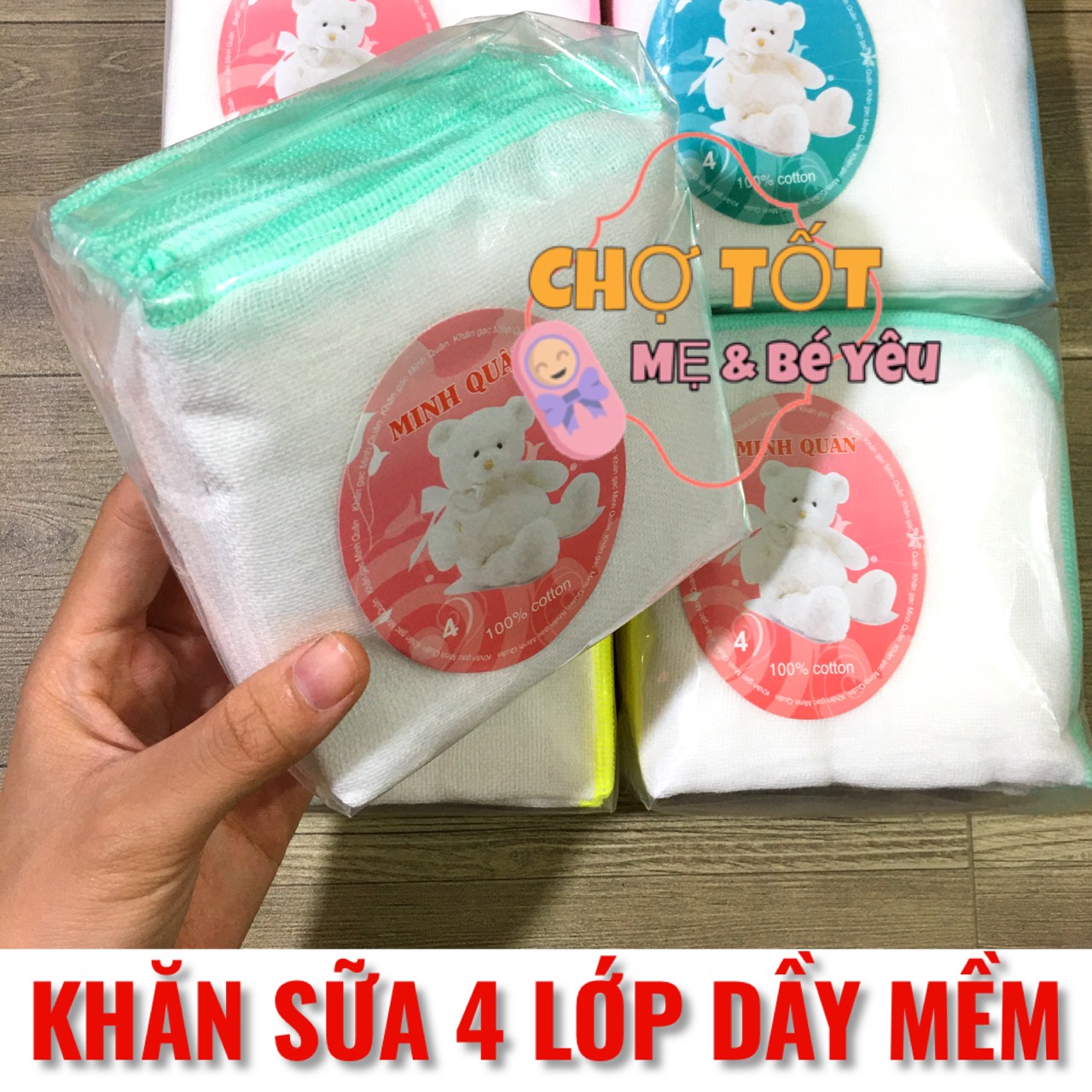 Khăn Sữa Cho Bé 4 Lớp, Khăn Xô Sữa, Khăn Gạc Mềm (Gói 10 cái khăn sữa loại tốt)
