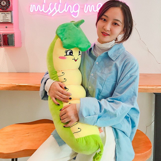 GẤU BÔNG SÂU ĐỌI NÓN LÁ KHOAI SÂU ĐẬU CHẤT MINISO MỀM MỊN CAO CẤP