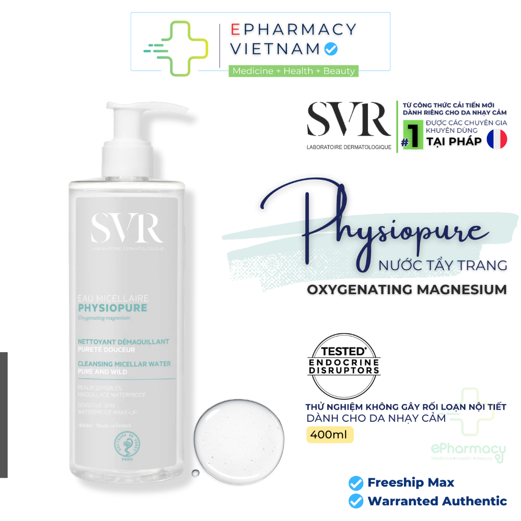 Makeup Remover water SVR physiopure micellar water deep clean