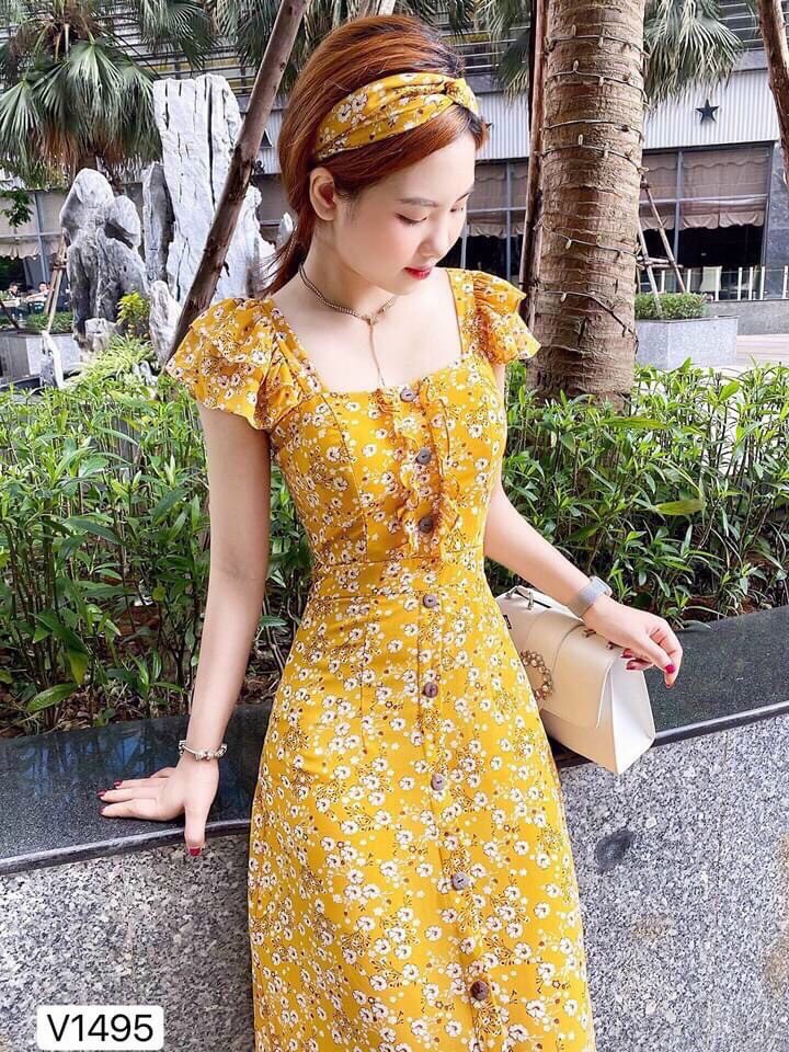 [HCM]ĐẦM TIỂU THƯ BamBoo Shop - ĐẦM HOA TAY CÁNH TIÊN( KÈM BĂNG ĐÔ) THƯỚT THA NHẸ NHÀNG QCS