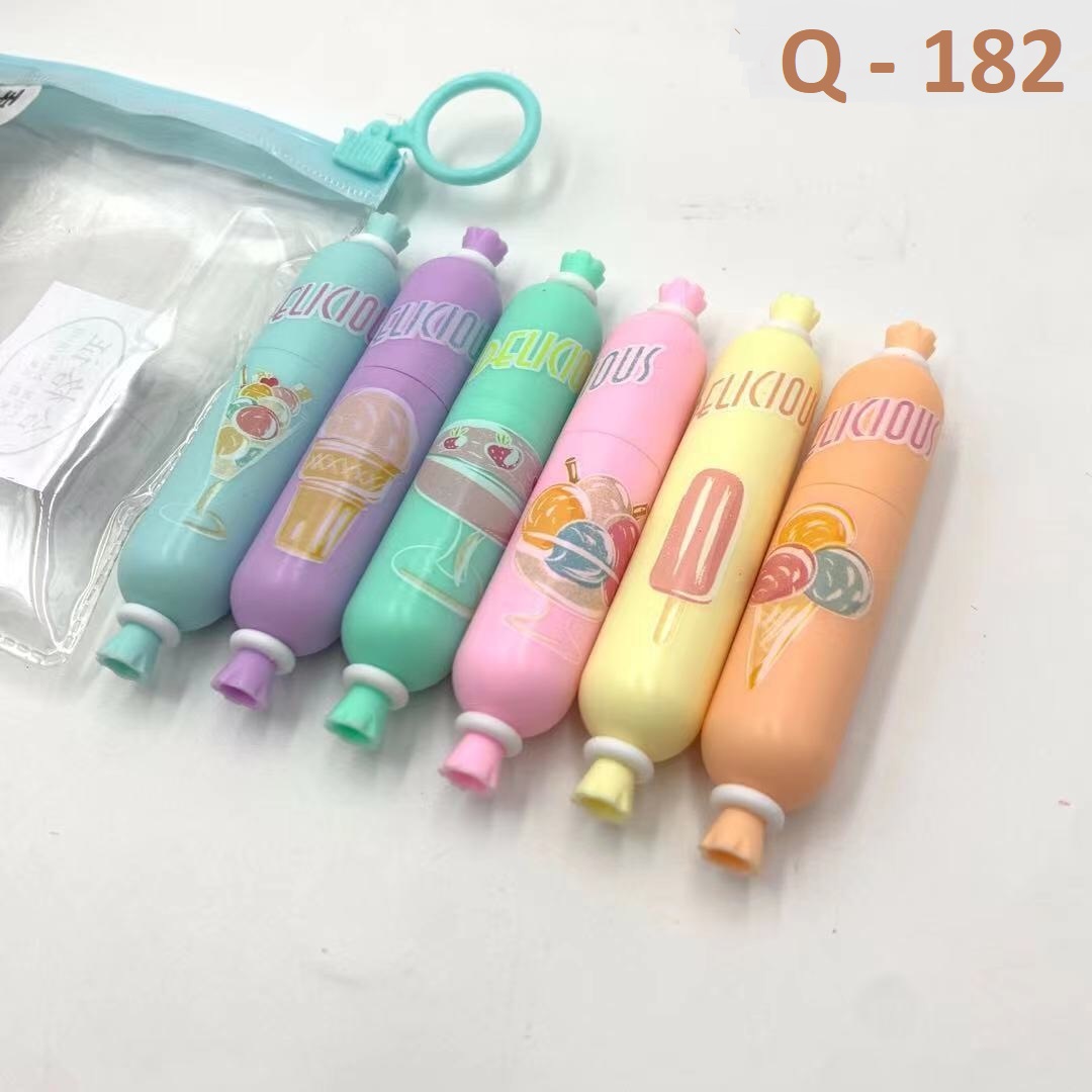 Bộ 6 Bút Dạ Quang Nhớ Dòng