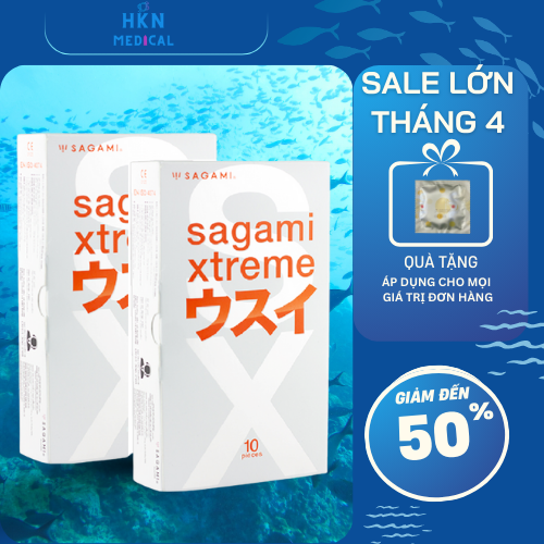 Bộ 2 hộp Bao cao su Siêu mỏng Cao cấp Sagami Xtreme Super Thin 10 bao
