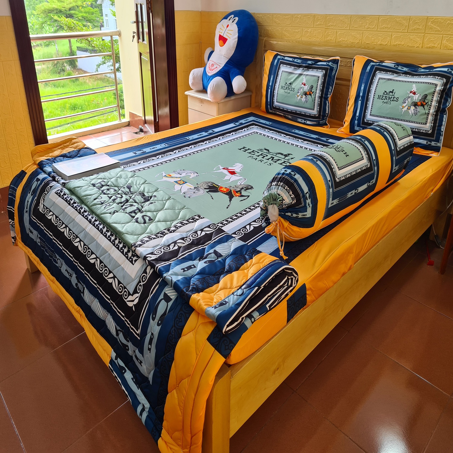 BỘ DRAP THUN Ý 5D 4 MÓN 1M6 & 1M8X2M TY03