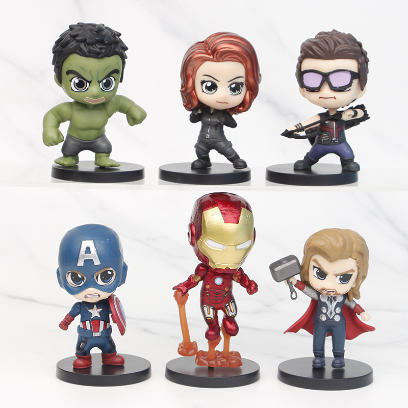 Đồ Chơi Mô hình 06 Nhân Vật Siêu Anh Hùng Chibi Marvel