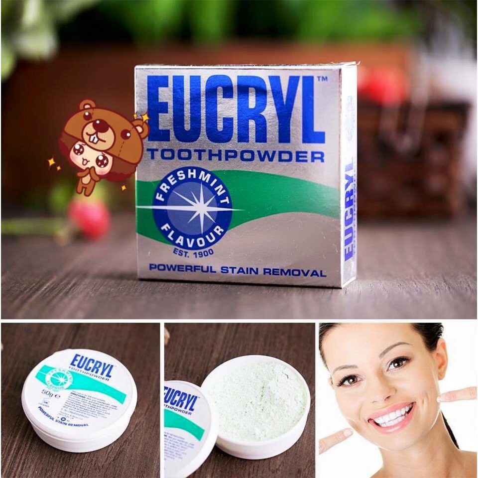 Bột Tẩy Trắng Răng Eucryl Toothpowder Powerful Stain Removal 50g