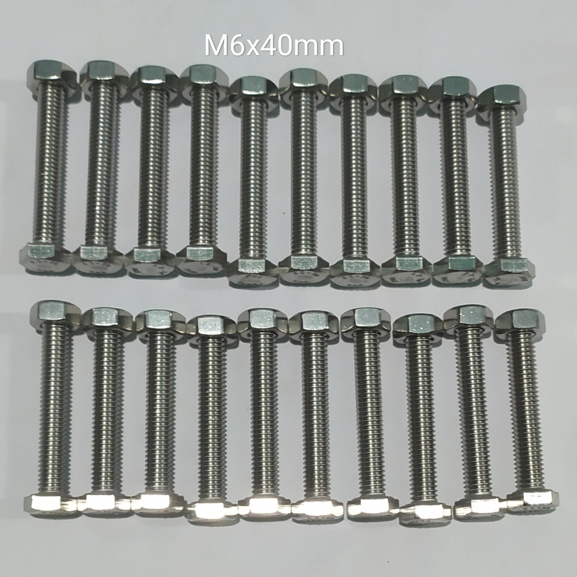 M6x40mm INOX 304 COMBO 20 Bu Long Con Tán ( 6 Li 4 Phân )