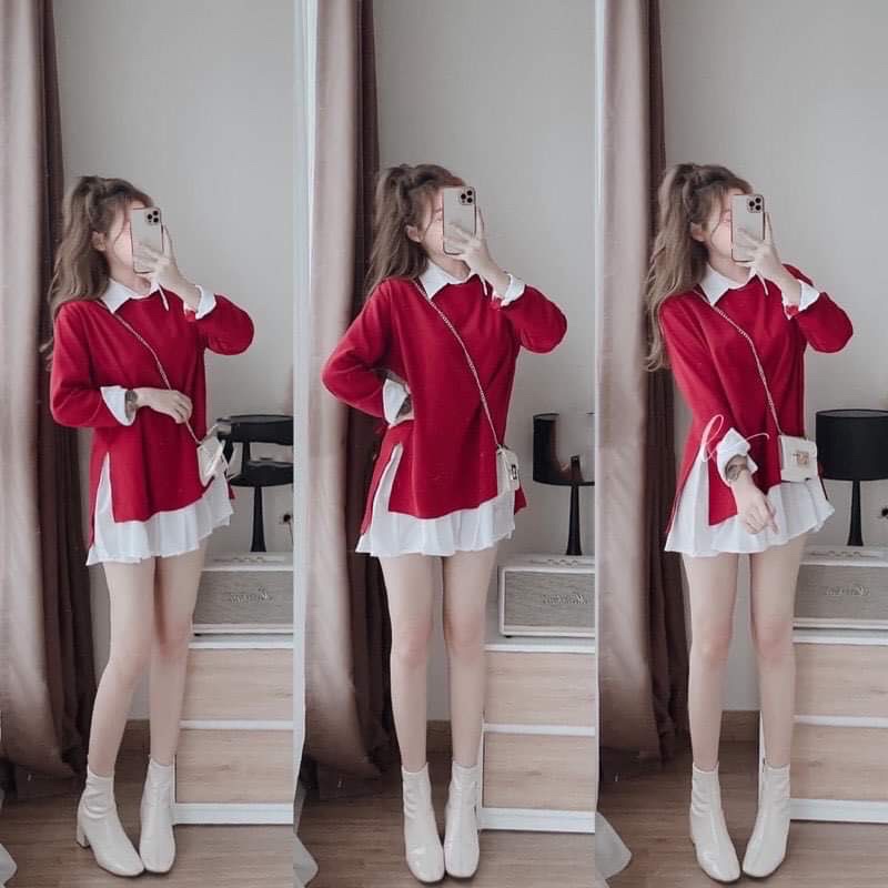 SIÊU PHẨM SÉT VÁY GILE ĐỎ CỰC ĐẸP