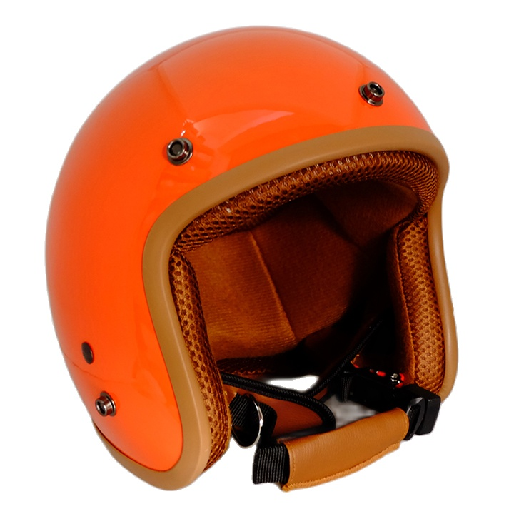 NÓN BẢO HIỂM 3/4 (MÀU CAM) SƠN BÓNG LÓT NÂU SANG TRỌNG ĐẠT CHUẨN AN TOÀN