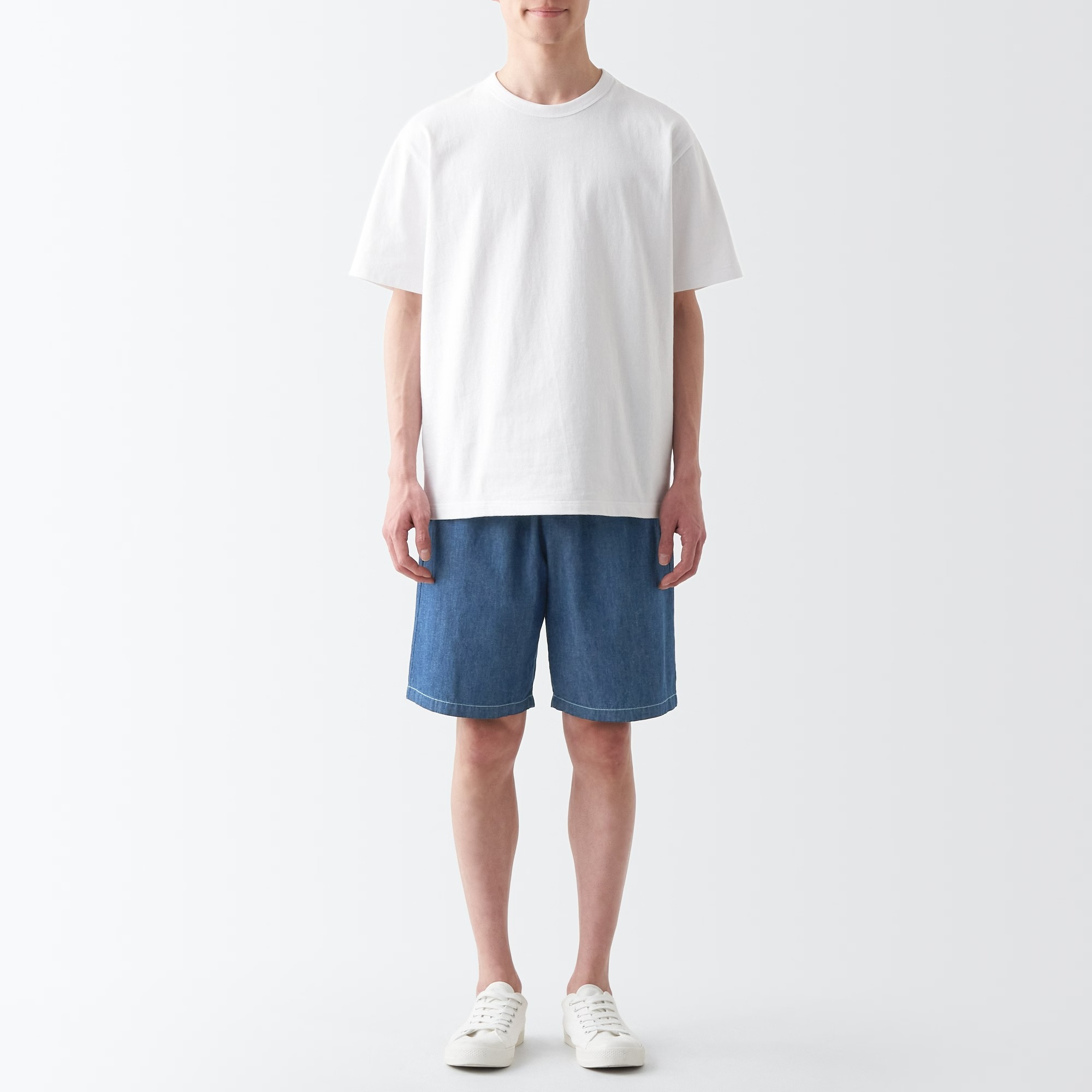 MUJI Quần Short Vải Chambray